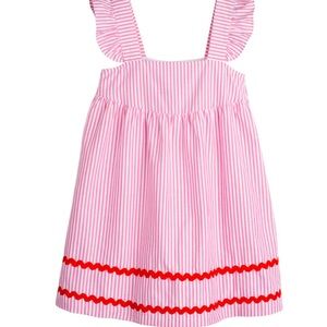 MAISON ME Talia Dress, Red Stripe Girls Size 10Y